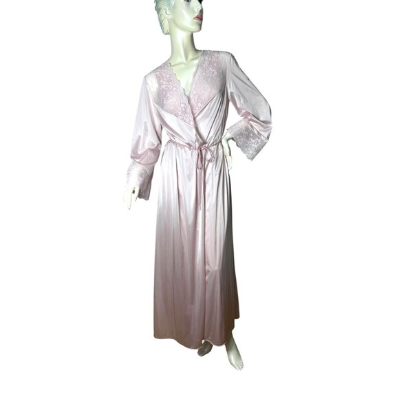 1970s vintage Vanity Fair peignoir in mauve pink Size 36 - Picture 5 of 10